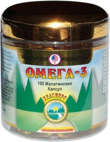 Омега-3, Omega-3, Healthyway Production Inc, 100 желатинових капсул