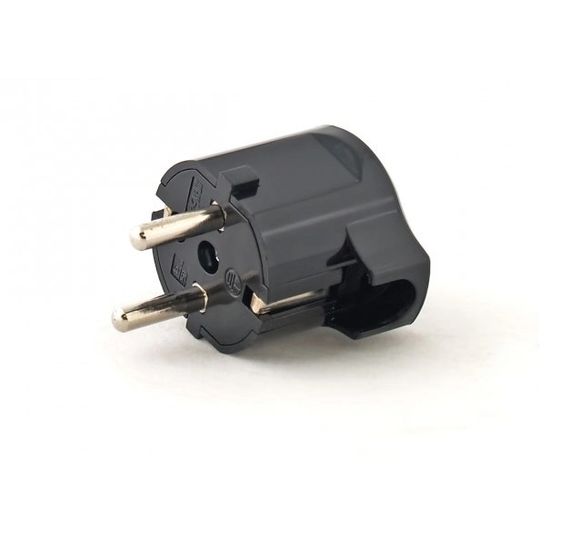 Вилка 90" с заземлением черная 16А 250В | Зображення 2