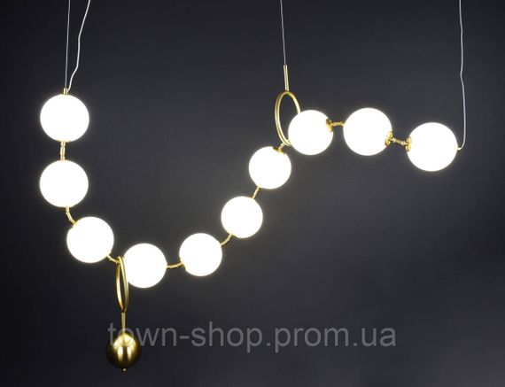 Люстра потолочная LED MBJ9-1650-k Латунь 30-160х20х150 см. | Зображення 5
