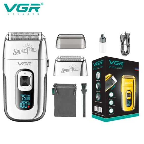 Бритва VGR V 332 Silver / Шейвер сеточный на USB / Электробритва с двойным лезвием и триммером | Зображення 7