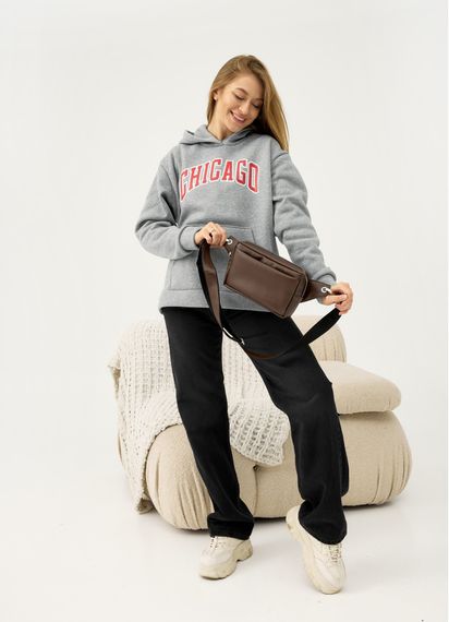 Жіноча сумка бананка бананка Sambag HARVI шоколадна 24 × 16 × 6 см (88213020) | Зображення 2