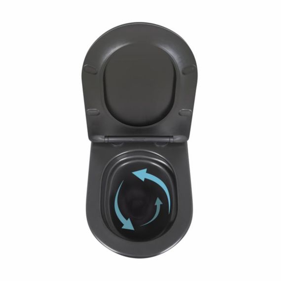 Унітаз підвісний Qtap Robin New Ultra Quiet із сидінням із сидінням Soft-Close MATT BLACK QT13332381ASMB | Зображення 5