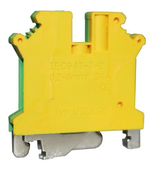 Клемма "PE" КНГз-UK-USLKG-5 34А 0.2-4мм2 винтовая желто-зеленая DIN-рейка без маркера Ny95505500 | Зображення 1