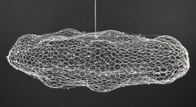 Люстра світлодіодна підвісна LED світильник для квартири на стелю лед 27658 Хром 25-200х42х80 см.