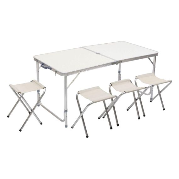 Стіл і 4 стільці для пікніка набір туристичних алюмінієвих складних алюмінієвих меблів для кемпінгу 8812-4