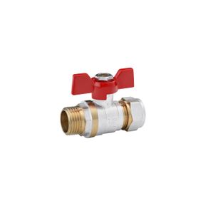 Кран кульовий металопластиковий Karro 16х1/2" РЗ метелик, нікельований