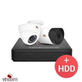 Комплект видеонаблюдения Partizan AHD-15 2xCAM  1xDVR  HDD