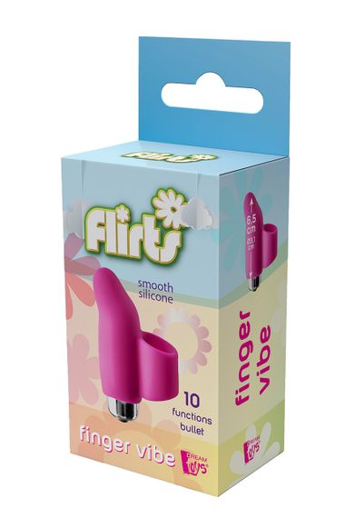 Вібратор на палець, насадка з вібрацією Dream Toys FLIRTS FINGER VIBE PINK — силікон, 10 режимів, знімна куля | Зображення 2