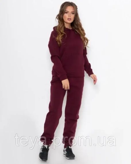 Спортивный костюм для женщин цвет бордовый размеры S, XL, L, M FI_001732 | Зображення 1