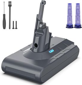 Аккумулятор для пылесоса Dyson V8, SV10 6500 мАч с 2 фильтрами сменная батарея V8 Animal V8 Absolute V8 Fluffy