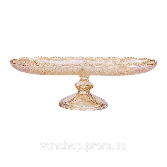 Фруктовниця скляна на ніжці 33.5х15х10.5 см овальна ваза для фруктів HP-YH-84 | Зображення 1