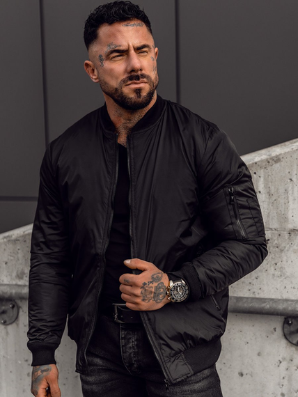 Мужская стильная демисезонная куртка короткая утепленная BD0041 размер L цвет черный | Зображення 1