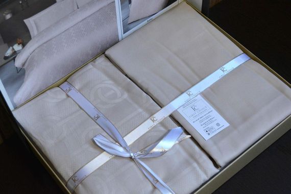 Постільна білизна First Choice Jacquard Satin 200 х 220 см Norel Latte | Зображення 2