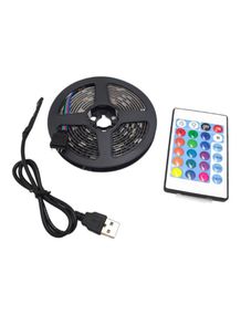 Світлодіодна стрічка LED Strip Light SMD 5050 RGB (30 LED/m) 2 м для підсвічування телевізора та інтер'єру від USB на силіконі з пультом керування