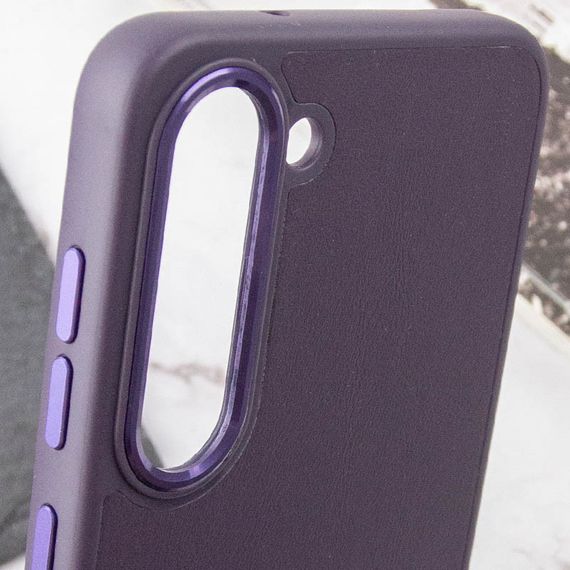 Шкіряний чохол Bonbon Leather Metal Style для Samsung Galaxy S23 Фіолетовий / Dark Purple | Зображення 4