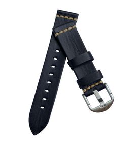 Кожаный ремешок Primolux C052B Steel buckle для часов Samsung Galaxy Watch 3 45mm (SM-R840) - Black