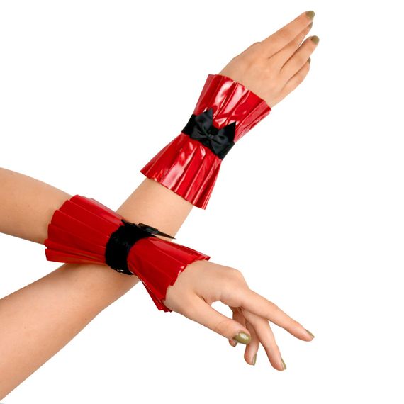 Плісовані манжети на руки Art of Sex - Eva, Червоний | Зображення 1