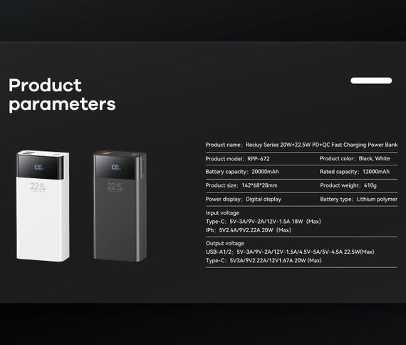 Power Bank Потужний 20000mAh Remax RPP-672 (234582520_909) | Зображення 8