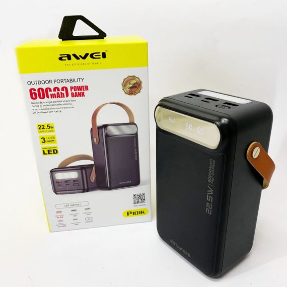 Супер павербанк AWEI, Умб павербанк, Оригинал портативная зарядка, Повербанк портативный QT-71 | Зображення 1