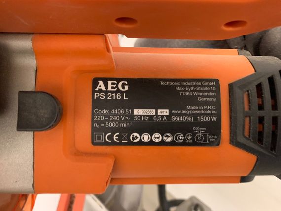 Пила торцовочная с протяжкой cетевая AEG PS216L (216 мм, 65 мм, 1500 Вт, 16.5 кг) | Зображення 5