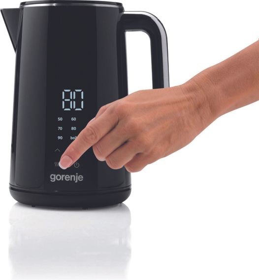 Електрочайник Gorenje, 1.7л, подвійні стінки, LED дисплей, Strix контроль, чорний (K17DWD) | Зображення 8