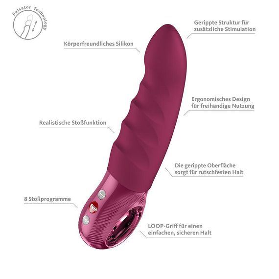 Пульсатор Fun Factory Stronic Deep, Wine Red, 8 режимов работы, перезаряжаемый Sex Aura | Зображення 8