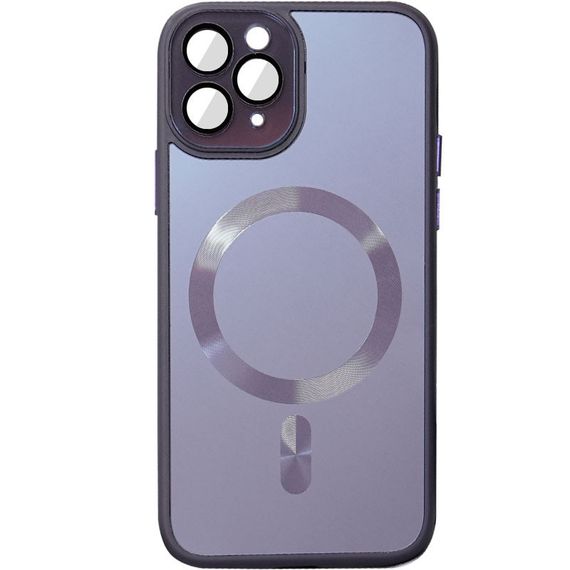 Чохол TPU+Glass Sapphire Midnight with MagSafe для Apple iPhone 11 Pro Max (6.5") Фіолетовий / Deep Purple, Загартоване скло