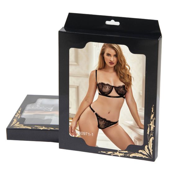 Комплект білизни з мереживом на кісточках Star Night чорний, XS/S sexstyle | Зображення 4