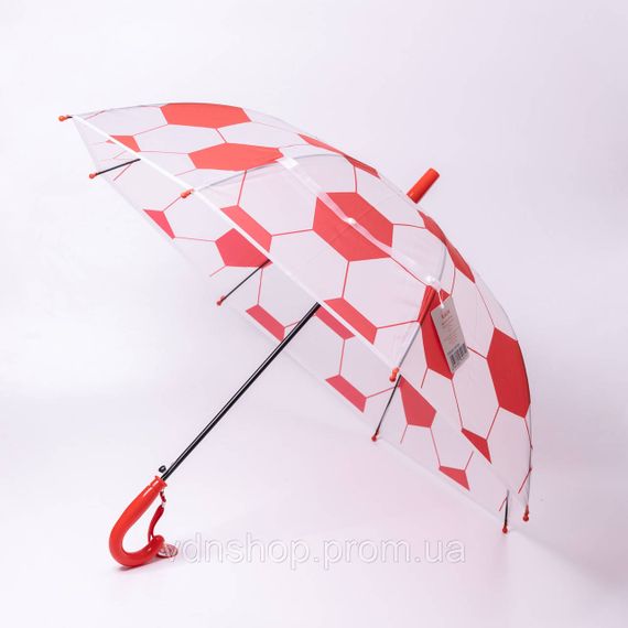 Классический детский зонт-трость полуавтомат из полиэстера 8 спиц диаметр 82 см Красный HP-23-9R