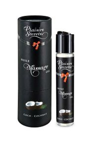 Масажна олія Plaisirs Secrets (59 мл) з афродизіаками, їстівна, подарункова упаковка, Coconut