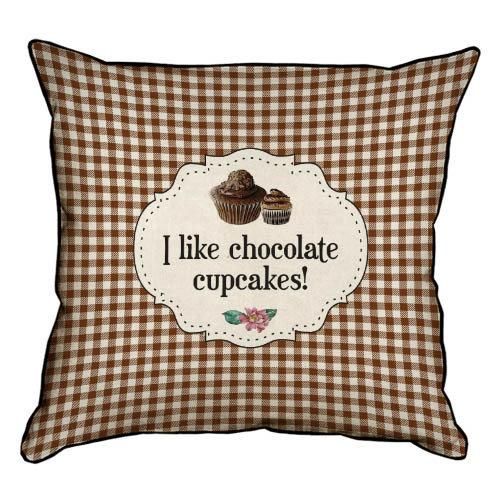 Подушка с мешковины I like chocolate cupcakes! 45x45 см (45PHB_SWE027_BR)