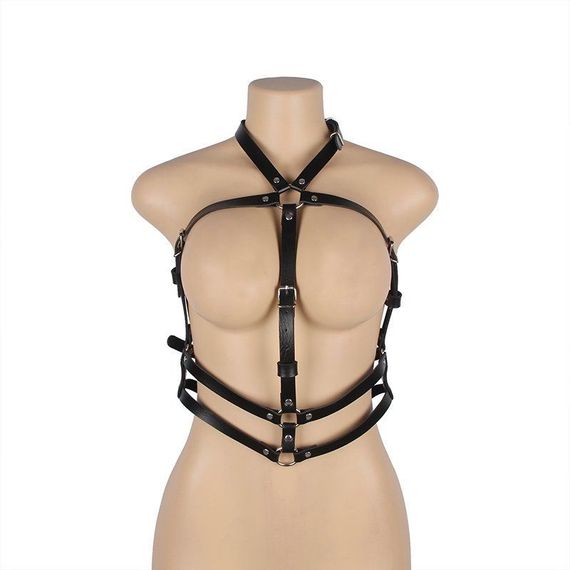 Портупея шкіряна Star Night Leather Chest Harness Straps чорний | Зображення 3