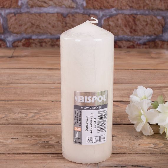 Свічка парафінова циліндрична Bispol AURA Candles Молочна (sw60/150-011) | Зображення 2