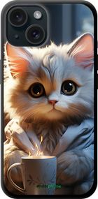 Чохол на iPhone 15 Білий кіт "5646b-3075-2448"