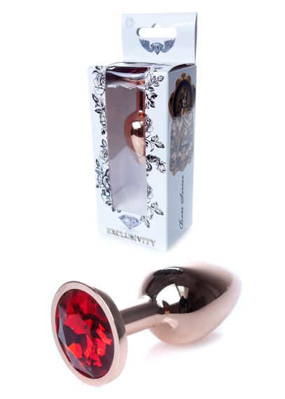 Анальна пробка B - Series HeavyFun Jewellery, червоно-золотиста