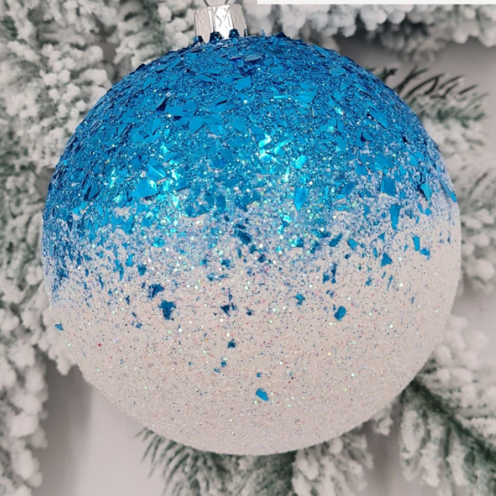 Ялинкова куля омбре лупка d15 см КС | Зображення 2