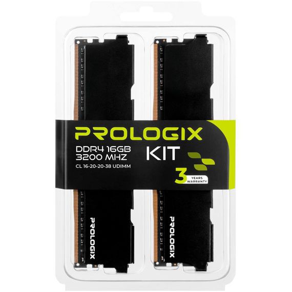 Модуль пам'яті для комп'ютера DDR4 16GB (2x8GB) 3200 MHz Black Prologix (PRO16GB3200B4K) | Зображення 5