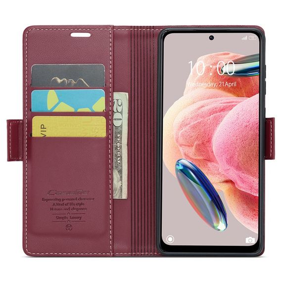 Шкіряний чохол-книжка Retro Case для Xiaomi Redmi 12 колір Червоний | Зображення 1
