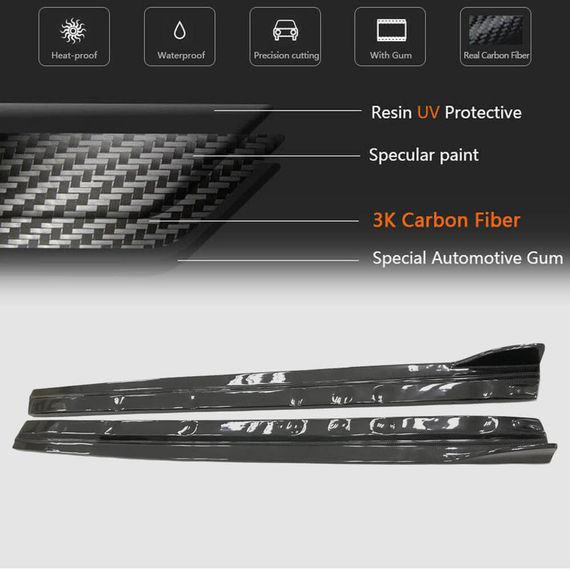 Бокові пороги (для Base SD, Карбон) для Ауди A3 2012-2020 рр | Зображення 4