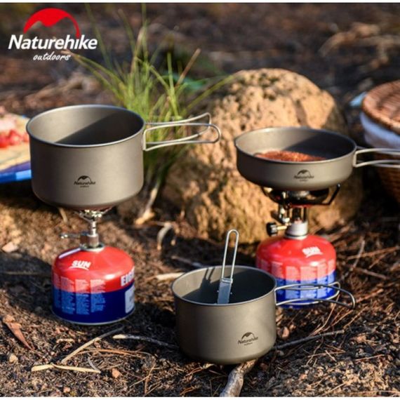 Каструля титанова зі складною ручкою 1300 мл Naturehike NH18T202-B | Зображення 5
