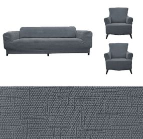 Жакардовий чохол на диван + 2 крісла Kora без спідниці