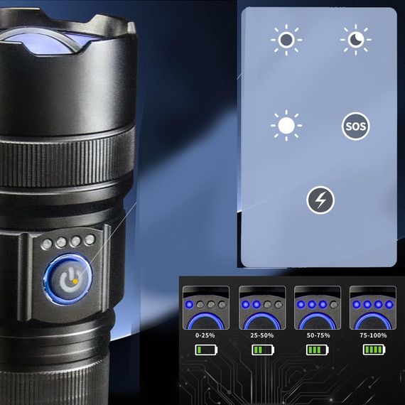 Ліхтар AK180 WHITE LASER LED PM30-TG Power Bank, ЗУ Type-C, zoom, 5 фільтрів (47476-AK180_494) | Зображення 5