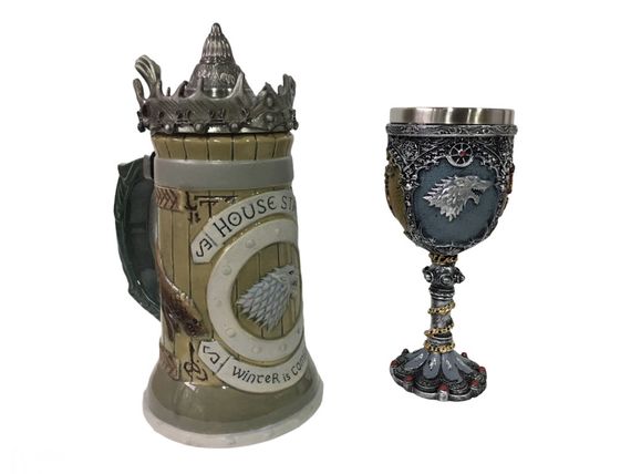 Подарунковий набір Кухоль Game Of Thrones House Stark Гра Престолів Дім Старків і Келих Winter Is Coming | Зображення 1