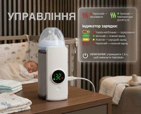 Портативний Підігрівач-Термос для дитячої пляшечки з вбудованим акумулятором 6000 mah White