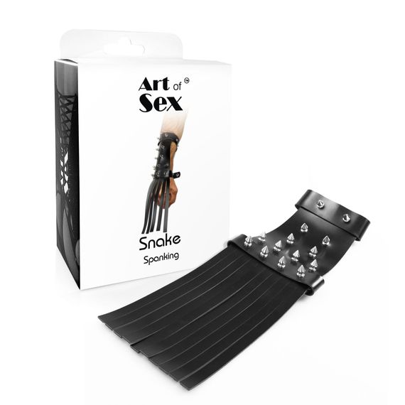 Шкіряна БДСМ рукавичка-хлист Art of Sex - Snake | Зображення 2