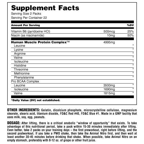 Аминокомплекс для спорта Universal Nutrition Animal Nitro 44 packs | Зображення 2
