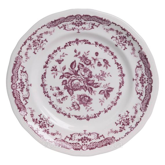 Столовий набір посуду тарілок 16 (шт) на 4 персони Bissi порцеляновий, обідній столовий сервіз тарілок Рожевий YY78-2A | Зображення 5