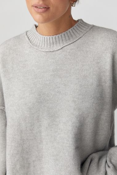 Теплий вільний джемпер зі швами назовні - сірий цвет, ONE SIZE (є розміри) | Зображення 3