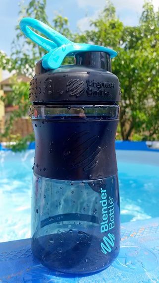 Шейкер спортивний (пляшка) BlenderBottle SportMixer 20oz/590ml Black/Teal (Original) | Зображення 3