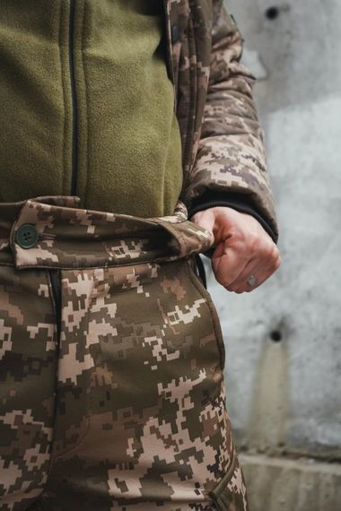 Комплект парка зимова піксель + теплі штани з софтшелу Peak піксель. Бафф піксель у подарунок! | Зображення 4
